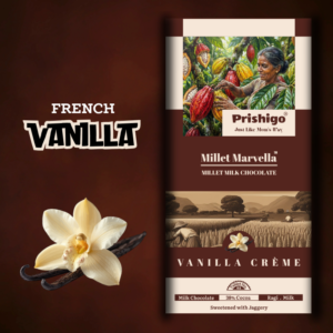 Prishigo - Millet Marvella™ Vanilla Crème Millet Milk Chocolate (38% Cocoa, Jaggery Sweetened) – 50g