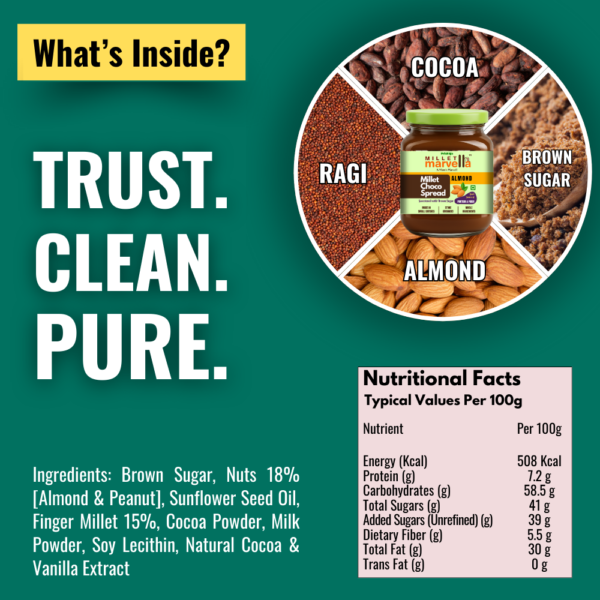 Classic Choco Spread 5 Millet Marvella - Millet Almond Choco Spread (230g)