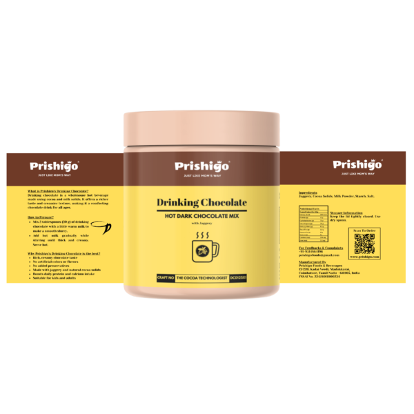 Prishigo Hot Dark Chocolate Drink Mix Jar