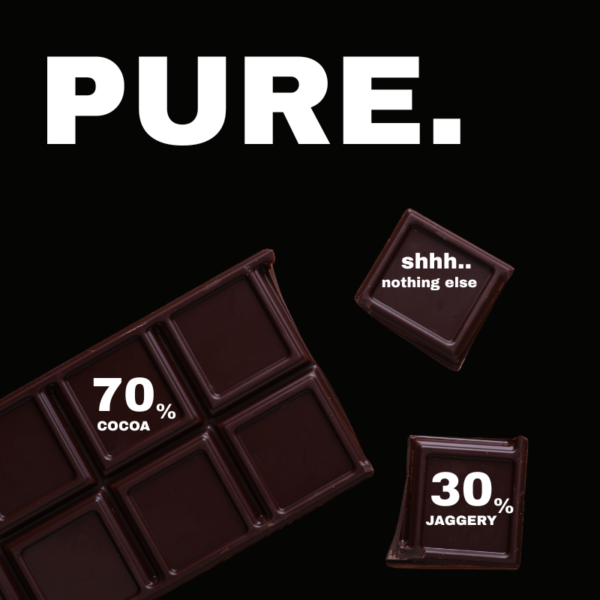 Prishigo 70% Dark Chocolate (4) Prishigo | Dark-70 | 70% Dark Chocolate with 30% Jaggery) – 50g+50g | Duo Offer Pack (1+1)